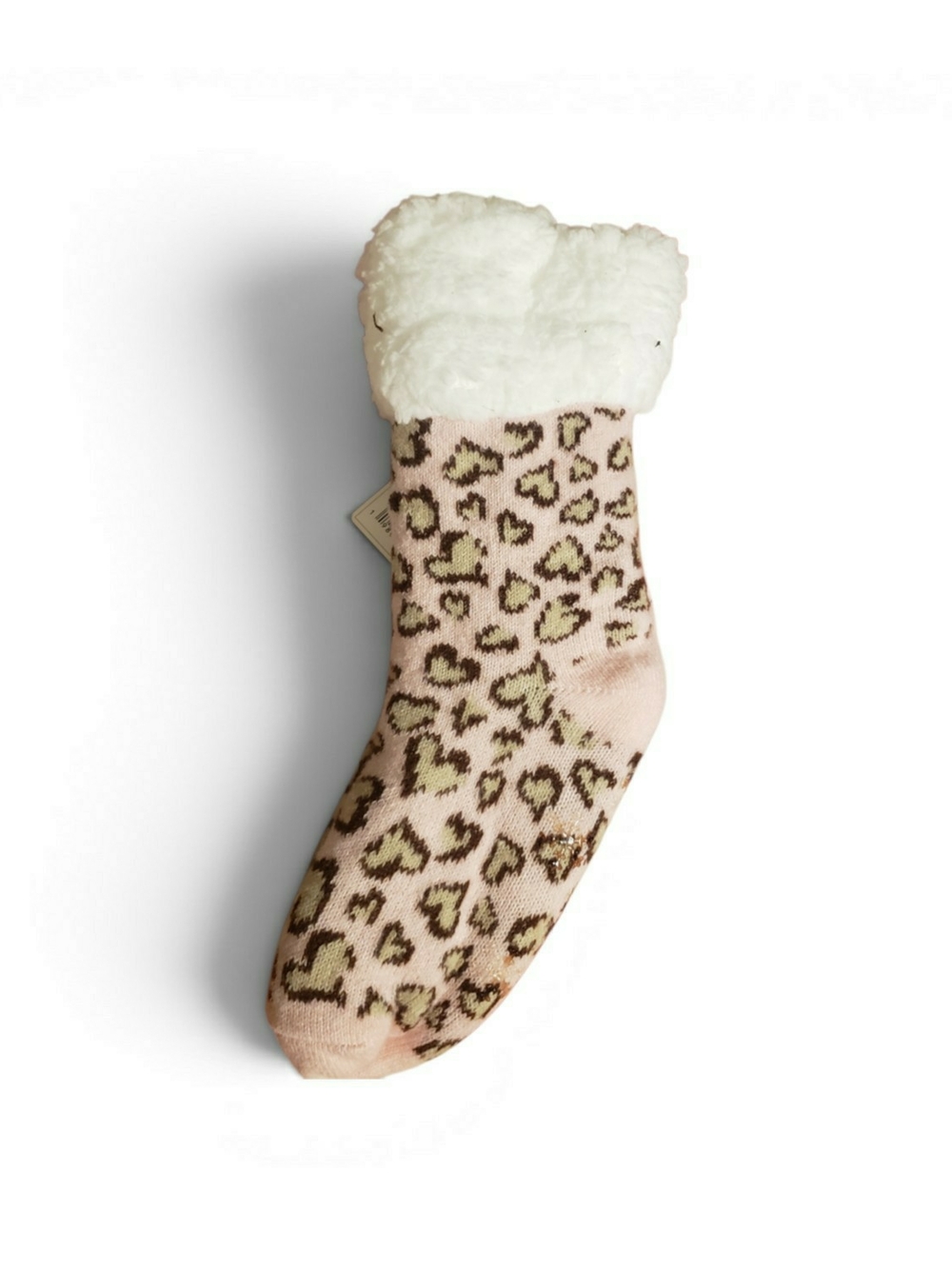 Marilyn Monroe Pink Leopard-Heart Sherpa Lined Women's Cozy Socks